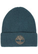 Thumbnail Bonnet pétrole en tricot côtelé pourvu d'un revers avec le logo brodé