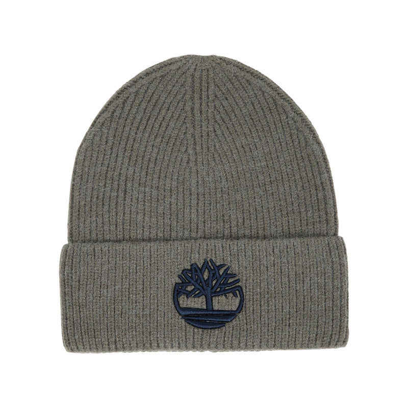 Timberland - Bonnet Tilleul En Tricot Côtelé Pourvu D'un Revers Avec Le Logo Brodé - Vert
