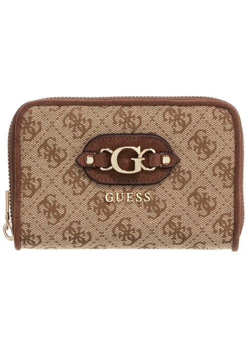 Portefeuille à imprimé monogramme logotypé beige orné du logo