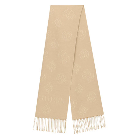Écharpe rectangulaire beige avec des motifs...