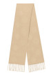 Thumbnail Écharpe rectangulaire beige avec des motifs monogrammes et des bords à franges
