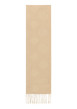 Thumbnail Écharpe rectangulaire beige avec des motifs monogrammes et des bords à franges - Image 2