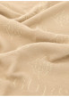 Thumbnail Écharpe rectangulaire beige avec des motifs monogrammes et des bords à franges - Image 3
