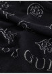 Thumbnail Écharpe noire à motifs monogrammes et avec des bords à franges - Image 3
