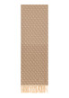 Thumbnail Écharpe rectangulaire beige à motifs en losanges avec des bords à franges