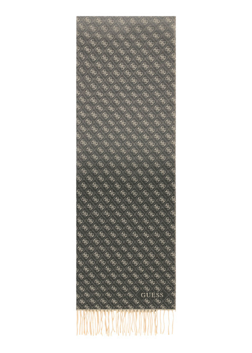 Écharpe grise à motifs en losange avec des...