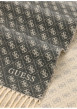 Thumbnail Écharpe grise à motifs en losange avec des bords à franges beiges - Image 2