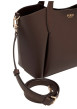Thumbnail Sac à main Melody marron uni avec deux anses et une bandoulière amovible - Image 5
