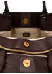 Thumbnail Sac à main porté épaule marron uni avec un zip doré et un bouton pression - Image 6