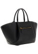 Thumbnail Sac à main Allegra noir uni avec une fermeture zippée et un bouton-pression - Image 2