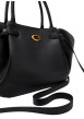 Thumbnail Sac à main Allegra noir uni avec une fermeture zippée et un bouton-pression - Image 3