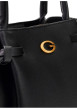 Thumbnail Sac à main Allegra noir uni avec une fermeture zippée et un bouton-pression - Image 6