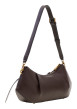 Thumbnail Sac marron uni Allegra avec une bandoulière ajustable et un logo doré - Image 2