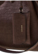 Thumbnail Sac à main Lorella chocolat avec une bandoulière ajustable et un imprimé croco - Image 5
