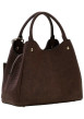 Thumbnail Sac à mains Lorella chocolat avec un imprimé effet croco et un logo triangle - Image 2