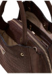 Thumbnail Sac à mains Lorella chocolat avec un imprimé effet croco et un logo triangle - Image 4
