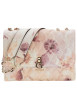 Thumbnail Sac à main porté épaule rose orné d'un monogramme fleuri et le logo doré