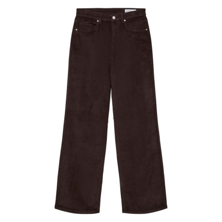 Pantalon en coton marron coupe bootcut pourvu...