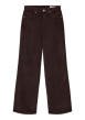 Thumbnail Pantalon en coton marron coupe bootcut pourvu de poches plaquées