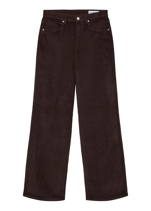 Pantalon en coton marron coupe bootcut pourvu...