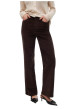Thumbnail Pantalon en coton marron coupe bootcut pourvu de poches plaquées - Image 3