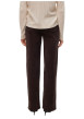 Thumbnail Pantalon en coton marron coupe bootcut pourvu de poches plaquées - Image 4