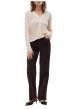 Thumbnail Pantalon en coton marron coupe bootcut pourvu de poches plaquées - Image 6