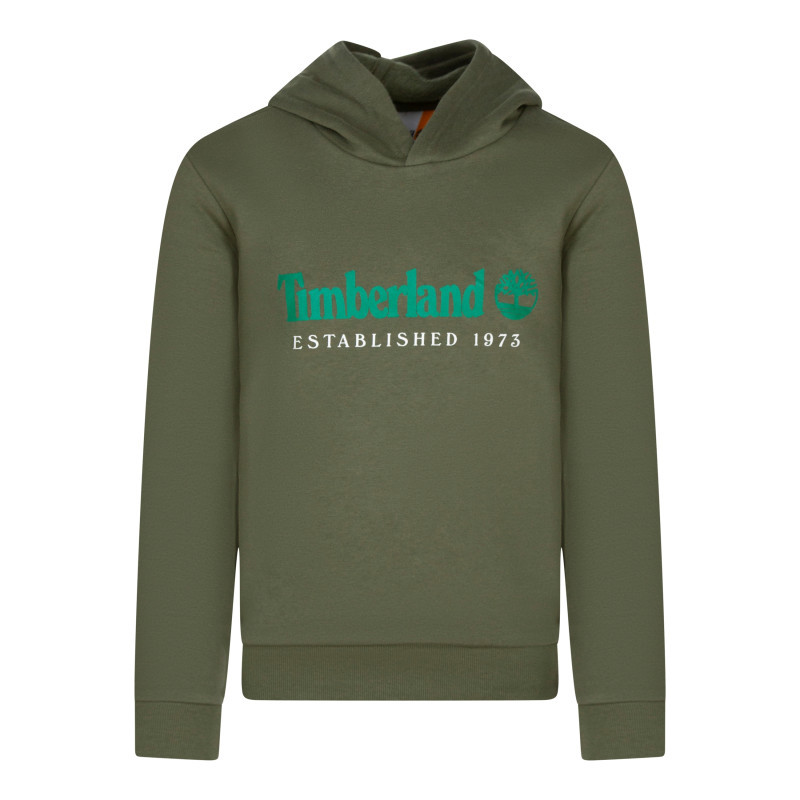 Timberland - Sweat En Coton Mélangé Kaki Uni Pourvu D'une Coupe Droite Et Une Capuche - Vert Timberland - Sweat En Coton Mélangé Kaki Uni Pourvu D'une Coupe Droite Et Une Capuche - Vert