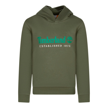 Sweat en coton mélangé kaki uni pourvu d'une...