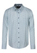 Thumbnail Chemise en coton bleue et verte à motifs dotée d'une coupe droite