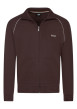 Thumbnail Sweat zippé en coton brun à coupe droite pourvu d'un col montant