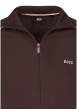 Thumbnail Sweat zippé en coton brun à coupe droite pourvu d'un col montant - Image 3