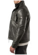 Thumbnail Blouson en cuir de mouton vert foncé à coupe droite pourvu d'un col montant - Image 5