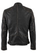Thumbnail Blouson en cuir de mouton marron à coupe droite pourvu d'un col motard - Image 2