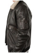 Thumbnail Blouson en cuir de mouton marron à coupe droite pourvu d'un col à revers - Image 7