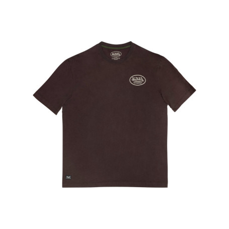 T-shirt marron en coton à imprimé squelette...