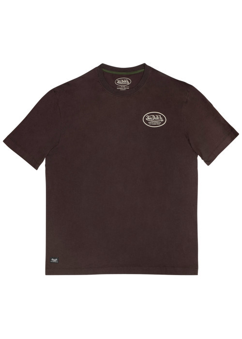 T-shirt marron en coton à imprimé squelette...