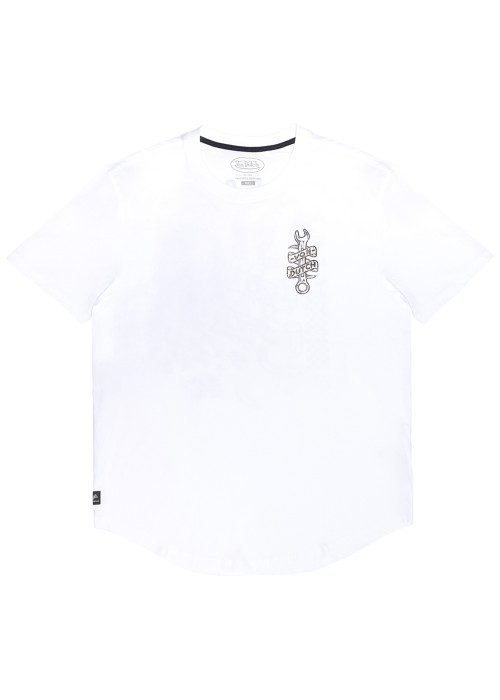 T-shirt blanc en coton à imprimé clé anglaise...
