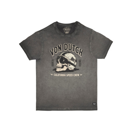 T-shirt en coton anthracite à imprimé tête de...