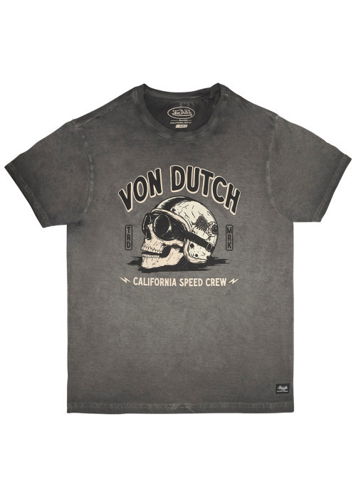 T-shirt en coton anthracite à imprimé tête de...