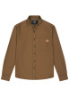 Thumbnail Chemise en coton marron à coupe droite pourvue d'un col à revers