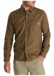 Thumbnail Chemise en coton marron à coupe droite pourvue d'un col à revers - Image 2