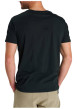 Thumbnail T-shirt col rond en coton noir avec poche poitrine plaquée et motif brodé - Image 2