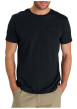 Thumbnail T-shirt col rond en coton noir avec poche poitrine plaquée et motif brodé - Image 5
