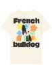 Thumbnail T-shirt en coton écru imprimé bouledogue français doté d'une coupe droite - Image 5