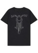 Thumbnail T-shirt col rond en coton noir avec imprimé moto sur la poitrine - Image 2