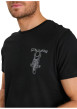 Thumbnail T-shirt col rond en coton noir avec imprimé moto sur la poitrine - Image 5