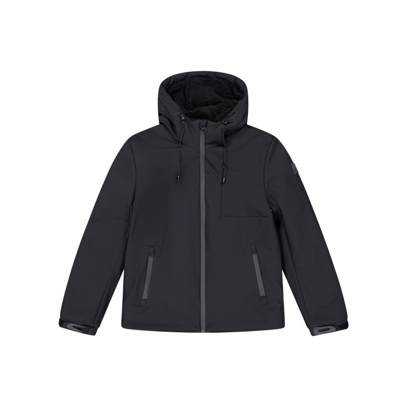 Le Temps Des Cerises - Parka Noire à Coupe Droite Pourvue D'un Col à Capuche Avec Cordon De Serrage - Noir Le Temps Des Cerises - Parka Noire à Coupe Droite Pourvue D'un Col à Capuche Avec Cordon De Serrage - Noir
