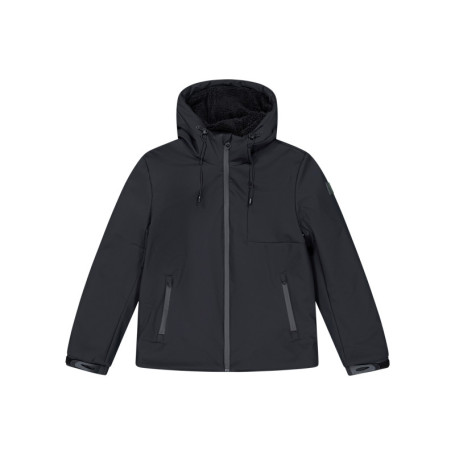 Parka noire à coupe droite pourvue d'un col à...
