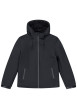Thumbnail Parka noire à coupe droite pourvue d'un col à capuche avec cordon de serrage